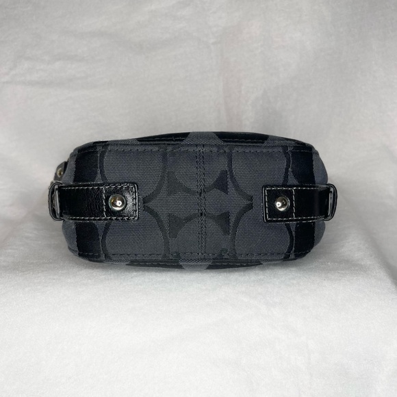 Coach Zoe Signature Top Handle Purse - Black Canvas/Leather, Blue Interior 🩵 - Picture 7 of 11